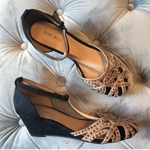 Nine West Avannaol Studded Caged Wedges